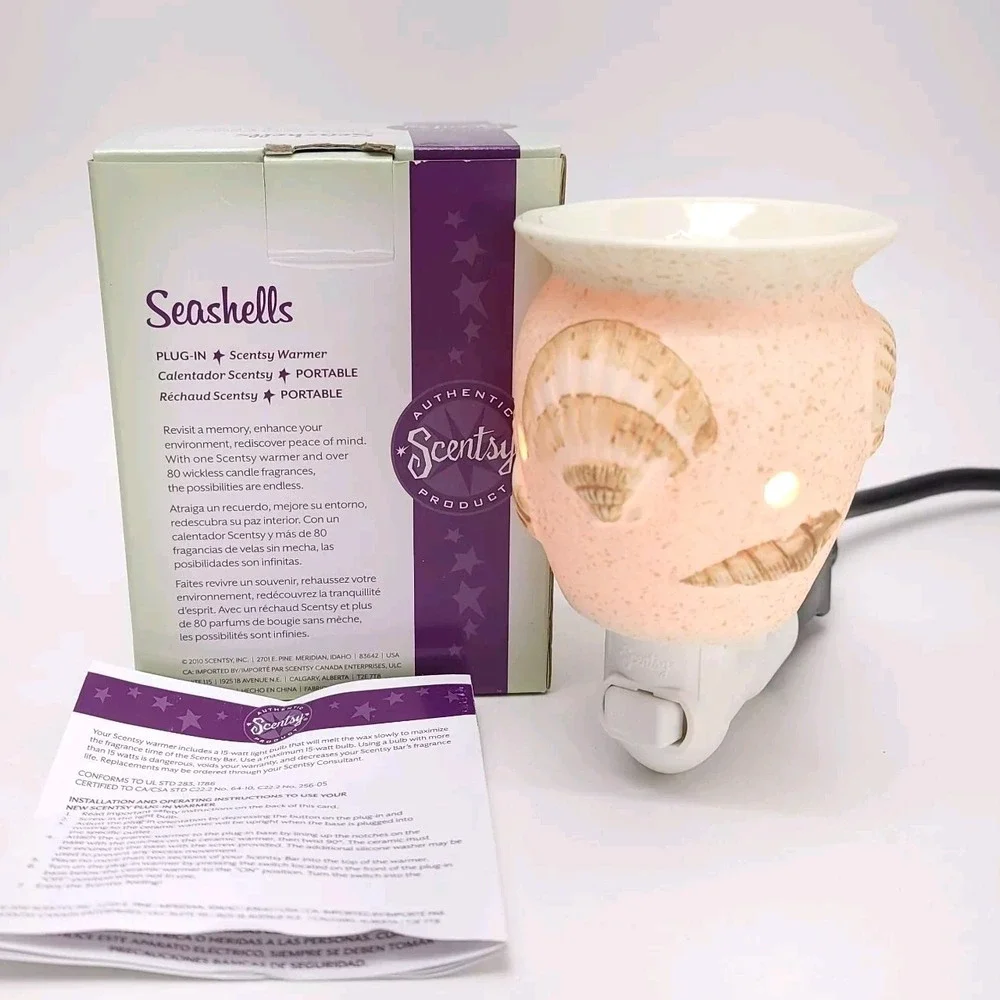 Scentsy Seashells Wall Plug in Wax‎ Warmer Authentic Portable TESTED
